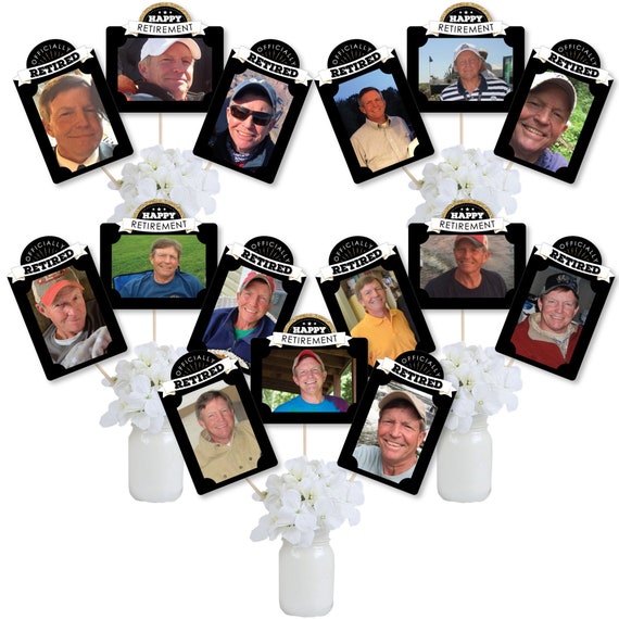Happy Retirement - Retirement Party Picture Centerpiece Sticks - Photo Table Toppers - 15 Pieces Il_570xn