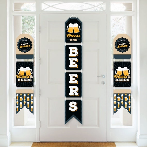Cheers and Beers Happy Birthday - Hanging Vertical Paper Door Banners - Birthday Party Wall Decoration Kit - Indoor Door Decor Il_570xn