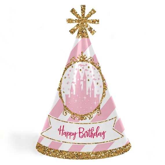 Little Princess Birthday Party - Cone Happy Birthday Party Hats for Kids and Adults - Set of 8 (Standard Size) Il_570xn