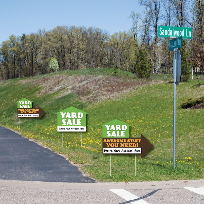 LARGE Yard Sale Signs Yard Sign WITH STAKES Double Sided Etsy