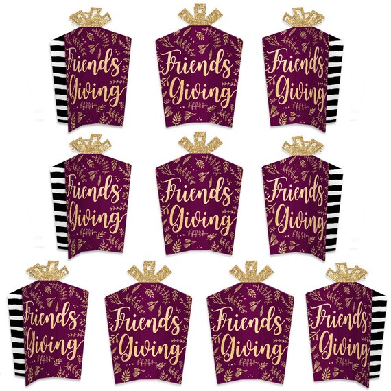 Elegant Thankful for Friends - Table Decorations - Friendsgiving Thanksgiving Party Fold and Flare Centerpieces - 10 Count Il_570xn