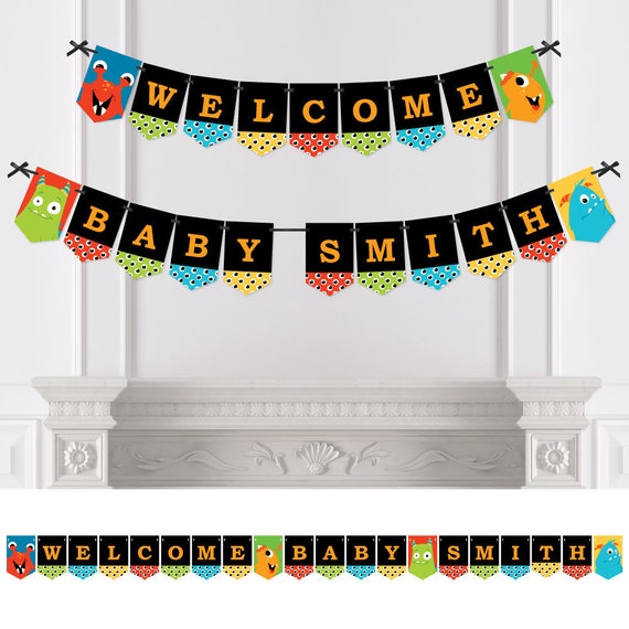 Monster Bash Bunting Banner Personalized Little Monster Baby