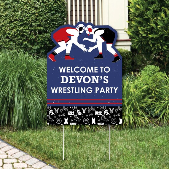 Own The Mat Wrestling Welcome Sign Birthday Or Wrestler Party