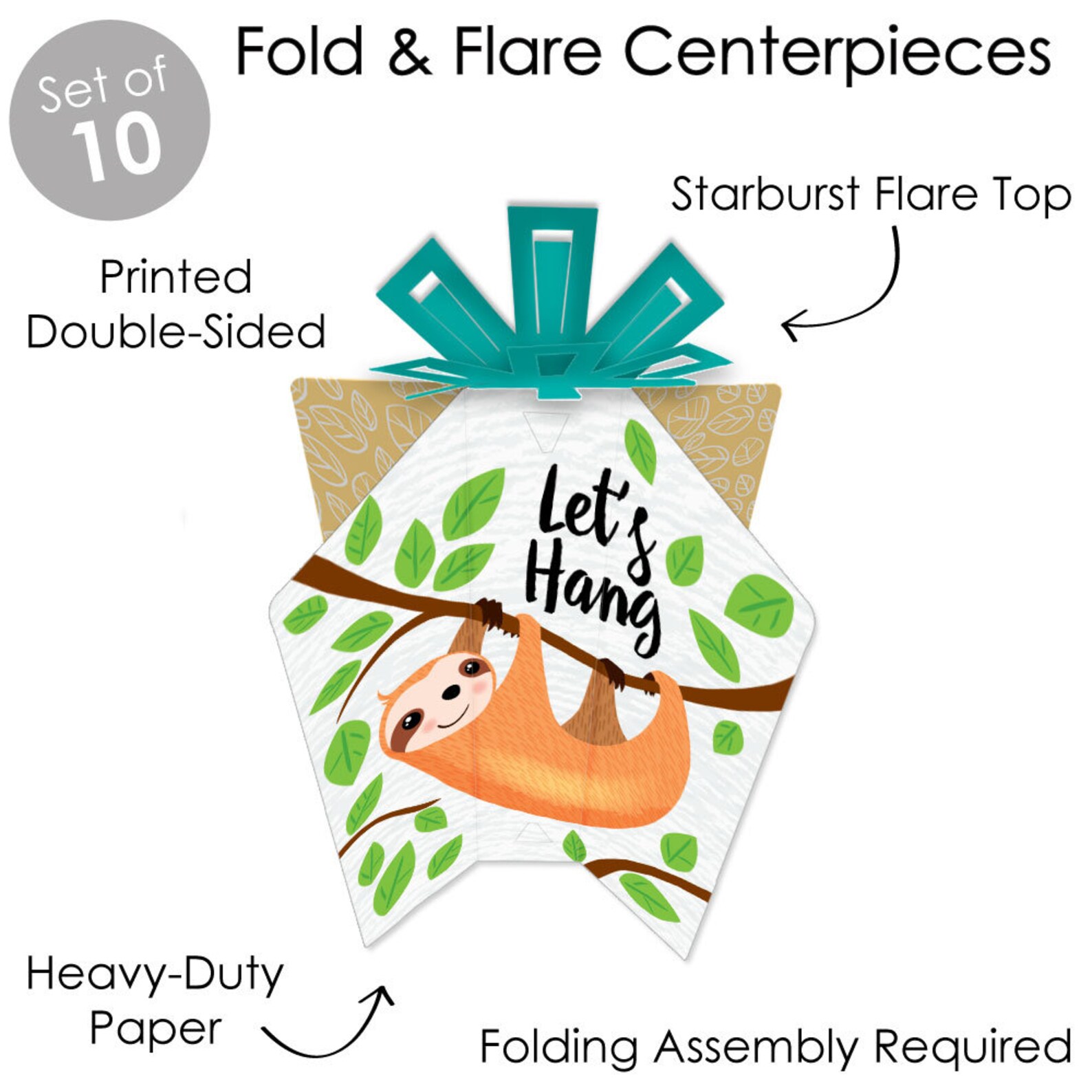 Lets Hang Sloth Table Decorations Baby Shower or | Etsy