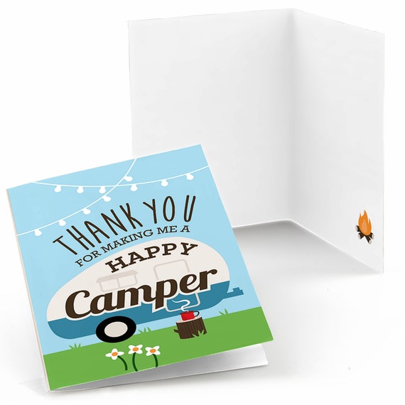 Happy Camper Thank You Cards Camping Baby Shower Party