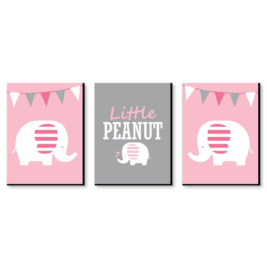 Pink Elephant - Kids Room, Nursery & Home Décor - 7.5” X 10” Kids Wall ...