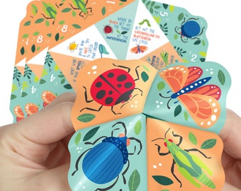 Buggin' Out - Bugs Birthday Party Cootie Catcher Game - Jokes and Dares Fortune Tellers - Set of 12