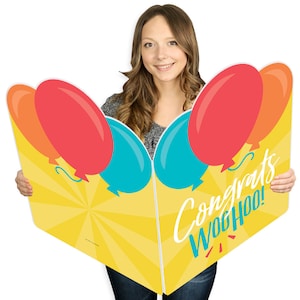Felicitaciones - Tarjeta de felicitación gigante de felicitaciones - Tarjeta gigante de gran tamaño - 16,5 x 22 pulgadas