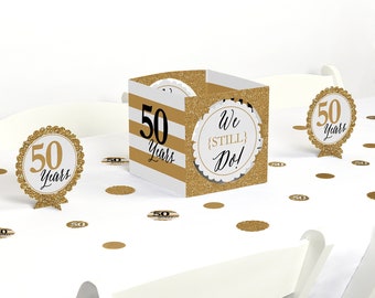 50th Wedding Anniversary - Centerpiece & Table Decoration Kit - We Still Do 50th Wedding Anniversary Party Decorations - 39 Piece Set