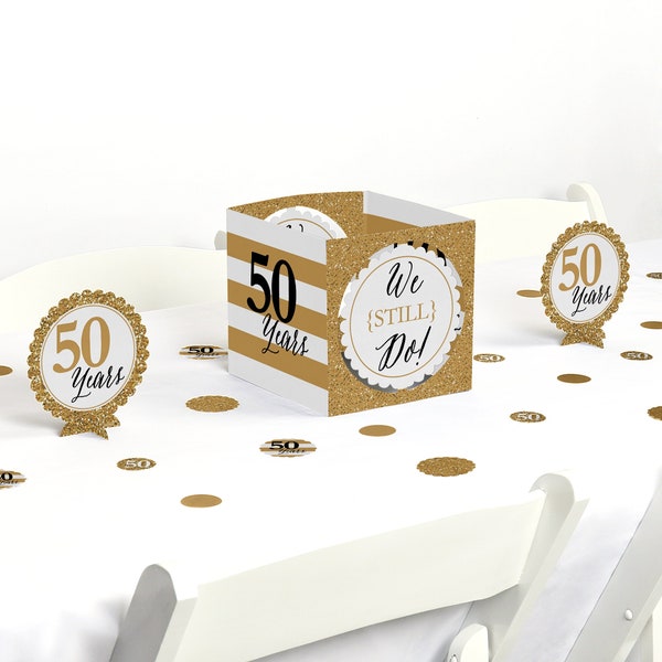 50th Wedding Anniversary - Centerpiece & Table Decoration Kit - We Still Do 50th Wedding Anniversary Party Decorations - 39 Piece Set