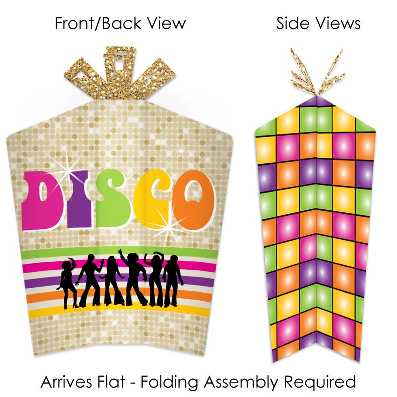 70\u2019s Disco 1970s Disco Fever Party Fold and Flare Centerpieces 10 Count Table Decorations