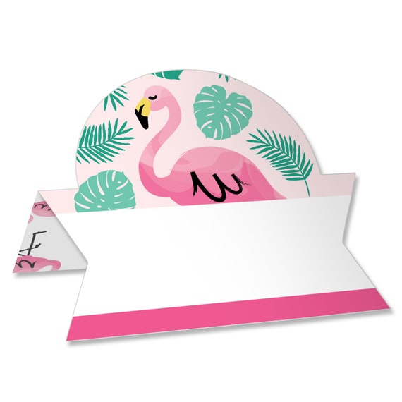Pink Flamingo - Party Like a Pineapple - Tropical Summer Party Tent Buffet Card - Table Setting Name Place Cards - Set of 24 Il_570xn