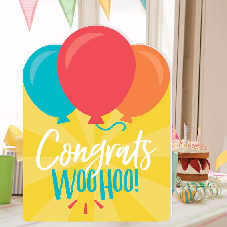 Congrats Congratulations Giant Greeting Card Big Shaped Etsy