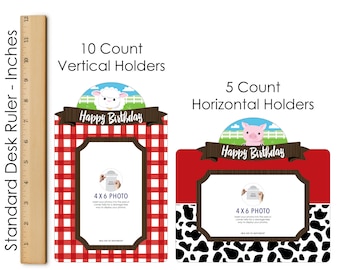 1st Birthday Farm Animals Table Topper Centerpiece Set - 15 Pieces With Sticks, Barnyard Theme Party Decor - View #11