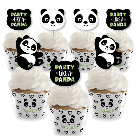 Party Like A Panda Bear Cupcake Decoration Baby Shower Or
