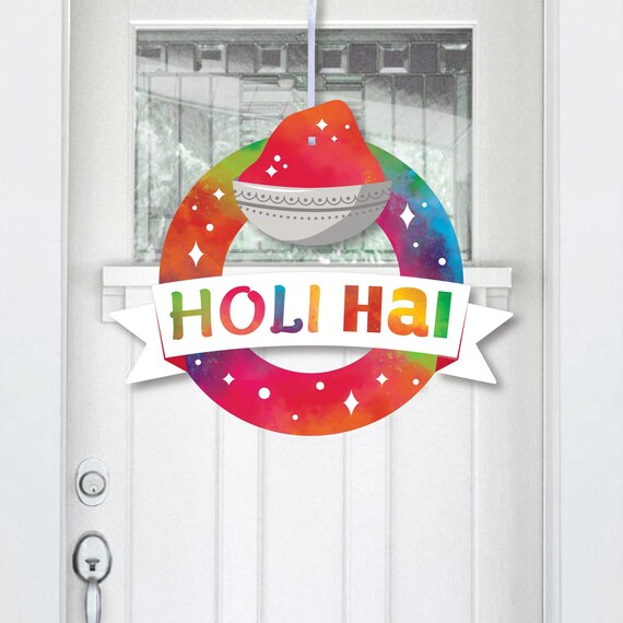 Holi Hai - Outdoor Festival of Colors Party Decor - Front Door Wreath Il_570xn