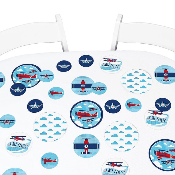 Take Flight - Airplane - Giant Circle Confetti - Baby Shower or Birthday Party Decorations - Large Confetti - Party Supplies - 27 Count Il_570xn