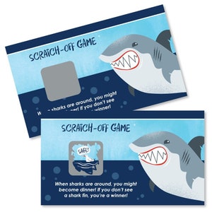 Shark Zone - Jawsome Shark Party or Birthday Party Game Scratch Off Cards - 22 Count