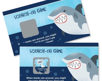 Shark Zone - Jawsome Shark Party or Birthday Party Game Scratch Off Cards - 22 Count