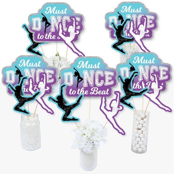 Must Dance to the Beat - Centerpiece Sticks - Dance Party Table Toppers - Dance Themed Birthday Party Supplies - Set of 15