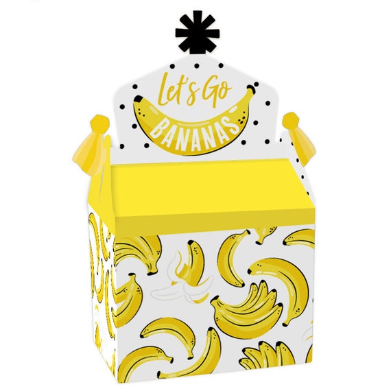 Let’s Go Bananas - Treat Box Party Favors - Tropical Party Goodie Gable Boxes - Set of 12 Il_570xn