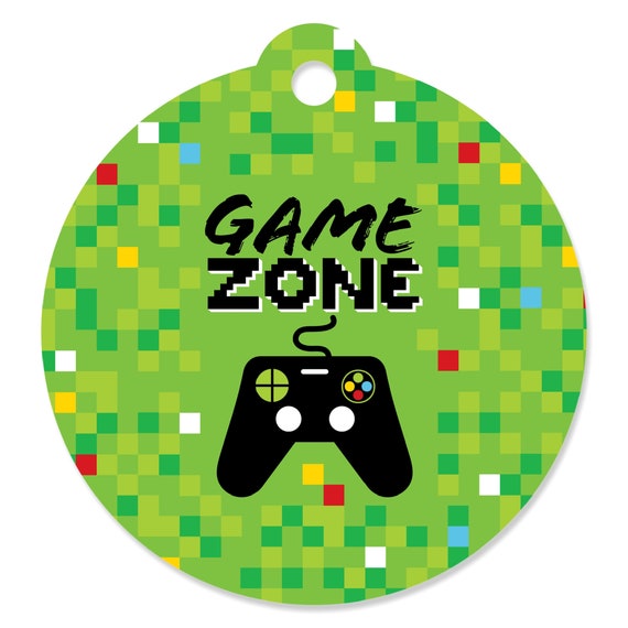 Game Zone - Pixel Video Game Party or Birthday Party Favor Gift Tags (Set of 20) Il_570xn