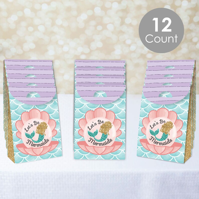 Let’s Be Mermaids - Baby Shower or Birthday Gift Favor Bags - Party ...