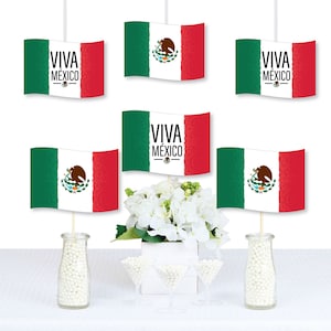 Viva Mexico - Flag Decorations DIY Mexican Independence Day Party Essentials - Set of 20