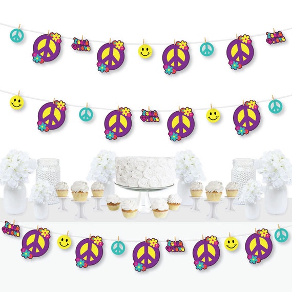 60 S Hippie 1960s Groovy Party Diy Decorations Clothespin