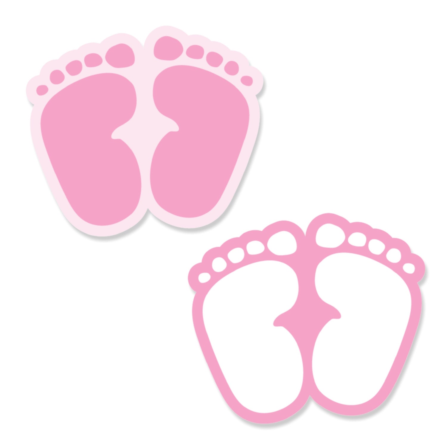 Download 24 pc. Small Baby Feet Pink Paper Cut Outs Baby Shower or ...