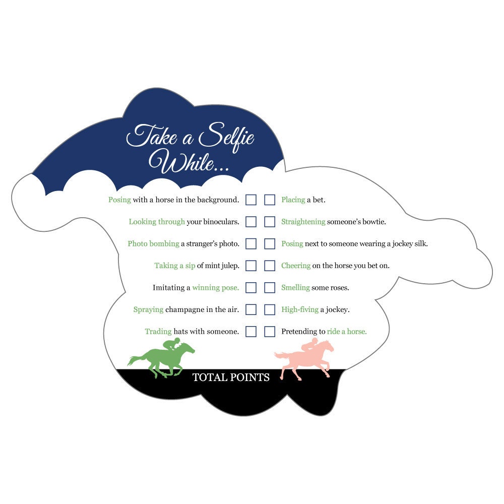 Kentucky Derby Selfie Scavenger Hunt jeux course de Etsy