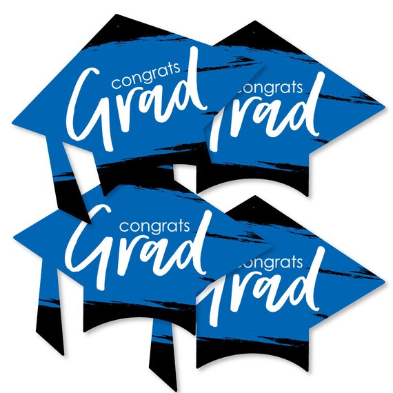 Blue Grad - Best is Yet to Come - Grad Cap Decorations DIY Royal Blue Graduation Party Essentials - Set of 20 Il_570xn