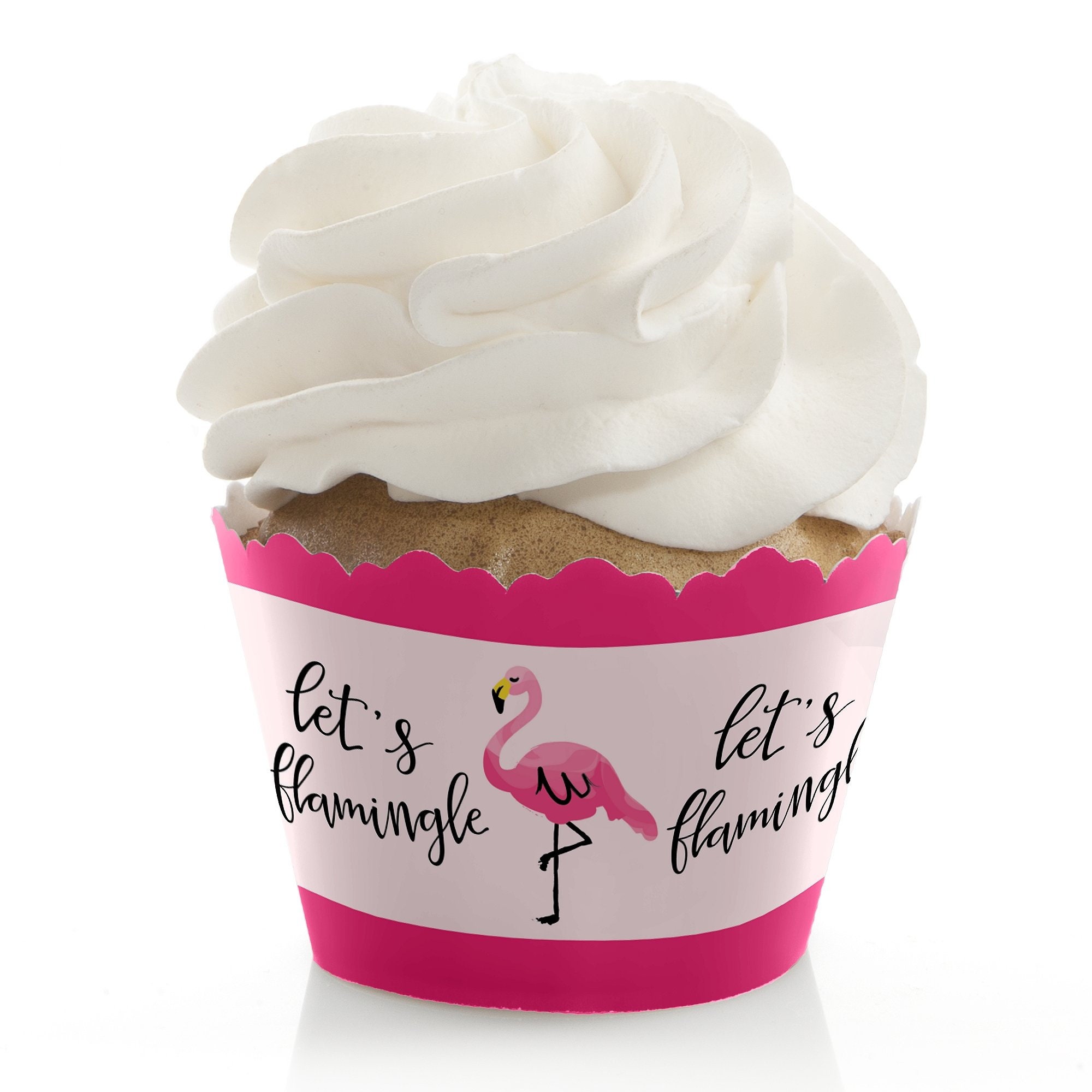 Pink Flamingo Tropical Summer Decorations Party Cupcake Wrappers Set of 12