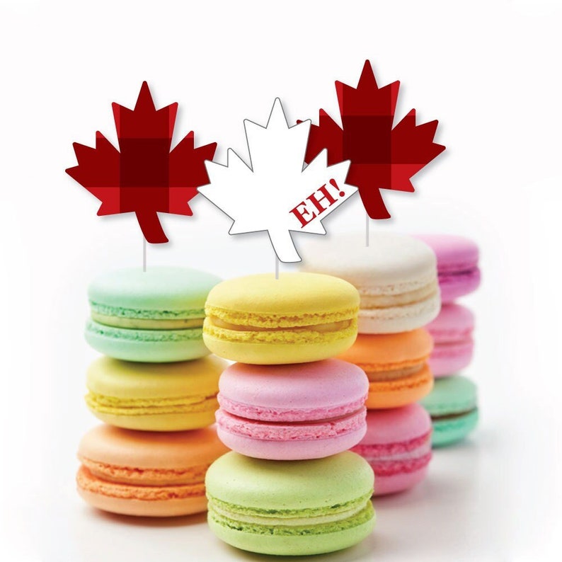 Canada Day Dessert Cupcake Toppers Canadian Party Clear Etsy