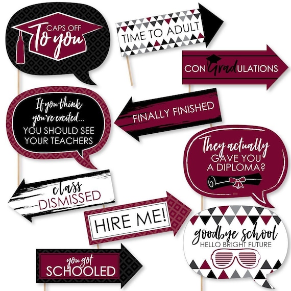 Funny Graduation Photo Booth Props - Maroon Grad - Best is Yet to Come - Graduation Party Photo Booth Prop Kit - 10 Photo Props Il_570xn
