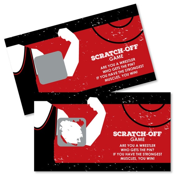 Own The Mat - Wrestling - Birthday & Wrestler Party Scratch Off Games - Wrestling Scratch Off Game Cards - 22 Ct Il_570xn