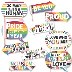 So Many Ways to Be Human - Pride Party Photo Booth Props Kit - 10 Piece