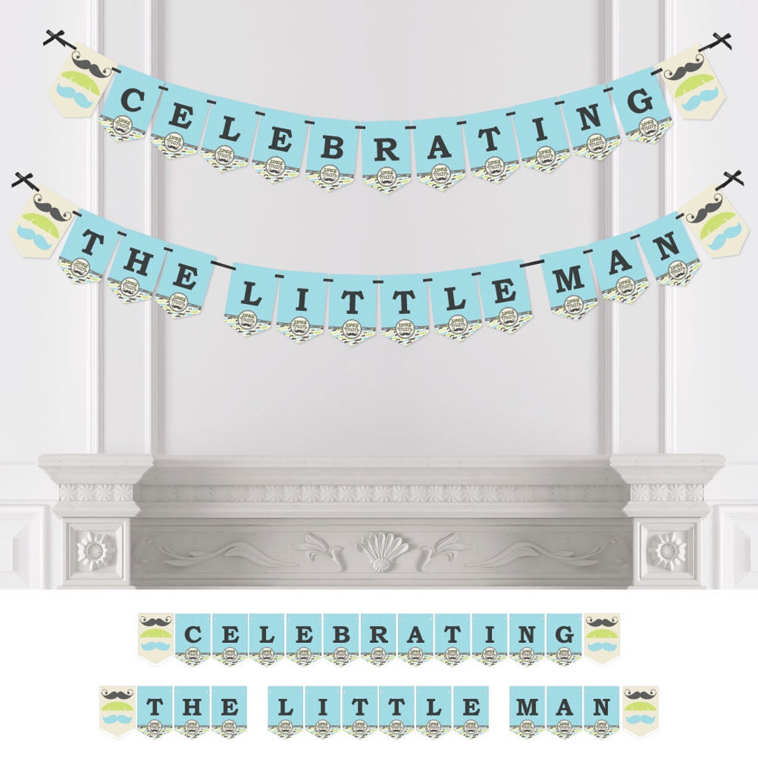 Dashing Little Man Mustache Party Bunting Banner Baby Shower - Etsy