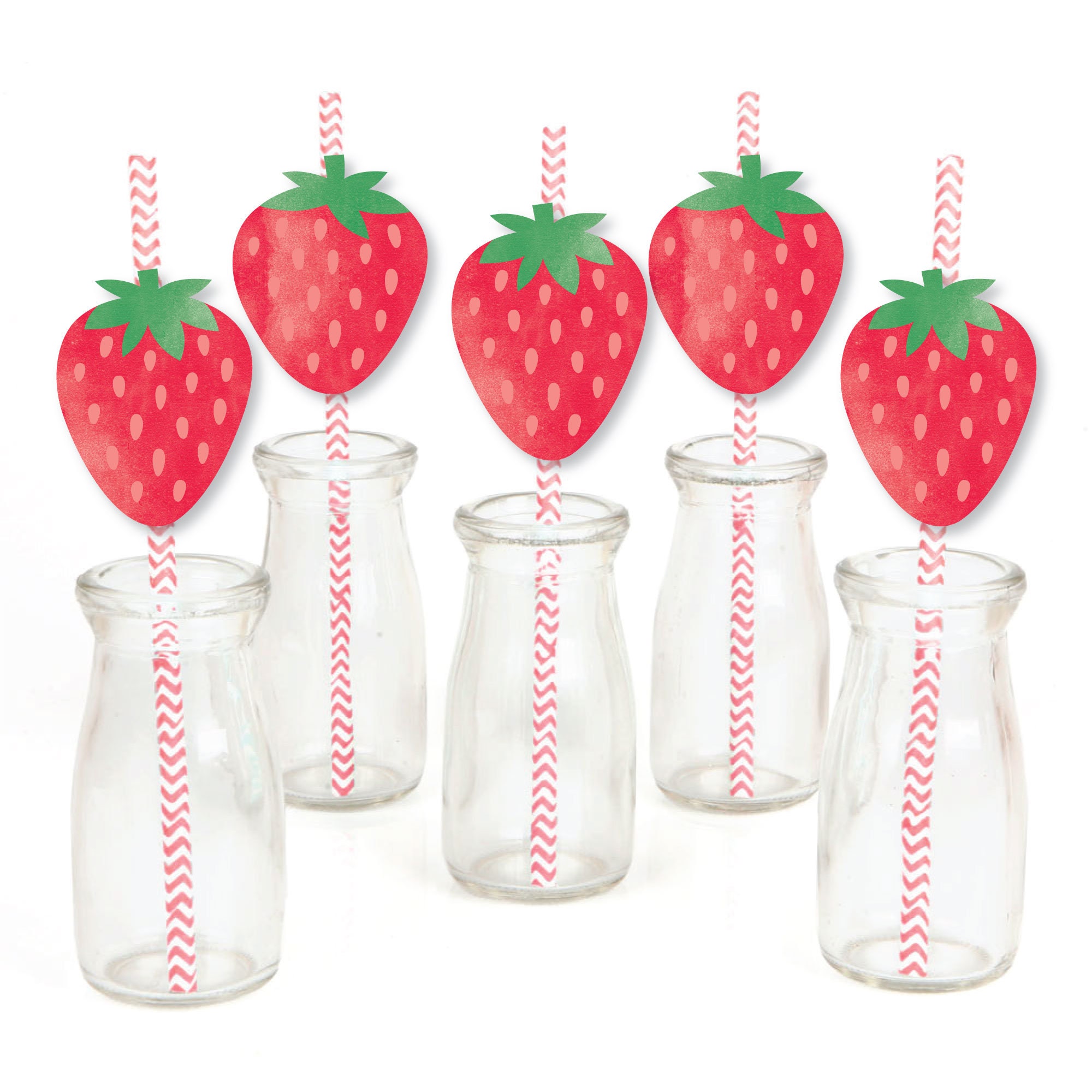 Big Dot of Happiness Berry First Birthday - Sweet Strawberry - Fruit 1st Birthday Party Centerpiece Sticks - Table Toppers - Set of 15, Red