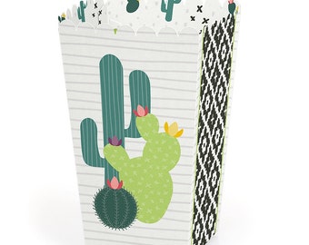 Prickly Cactus Party - Fiesta Party Favor Popcorn Treat Boxes - Set of 12
