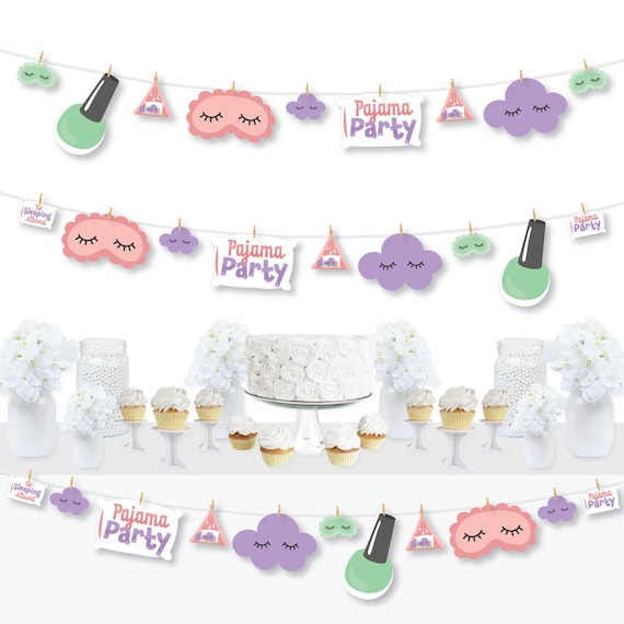 Pajama Slumber Party Girls Sleepover Birthday Party DIY Decorations  Clothespin Garland Banner 44 Pieces -  Israel