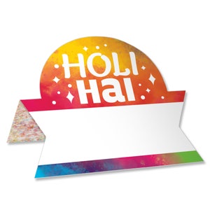Holi Hai - Festival of Colors Party Tent Buffet Card - Table Setting Name Place Cards - Set of 24