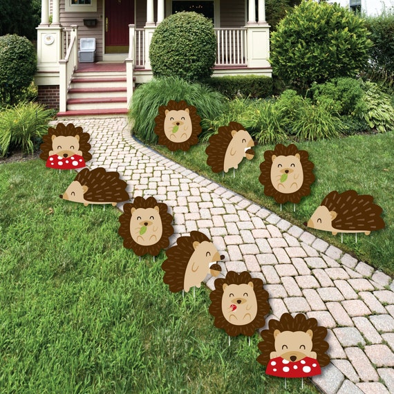 Forest Hedgehogs Lawn Decorations Outdoor Woodland Birthday Party