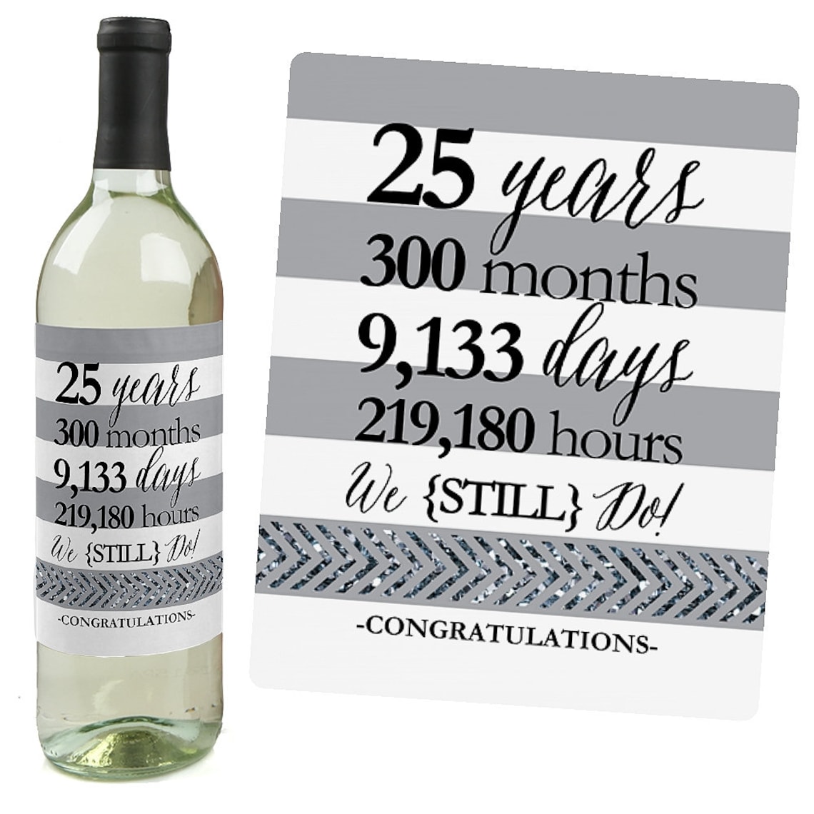 We Still Do 25th Anniversary Wine Bottle Labels for Etsy
