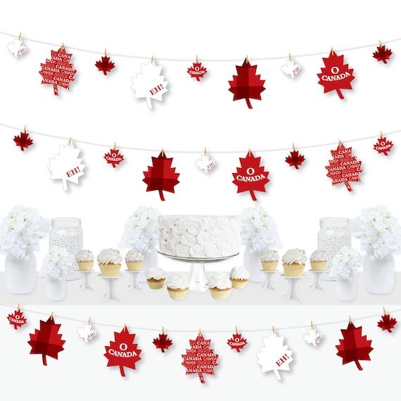 Canada Day Canadian Party DIY Decorations Clothespin Garland Banner