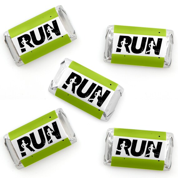 Set The Pace - Running - Mini Wrappers - Track Party Chocolate Wrappers - Cross Country or Marathon Party Mini Wrapper - 40 ct Il_570xn
