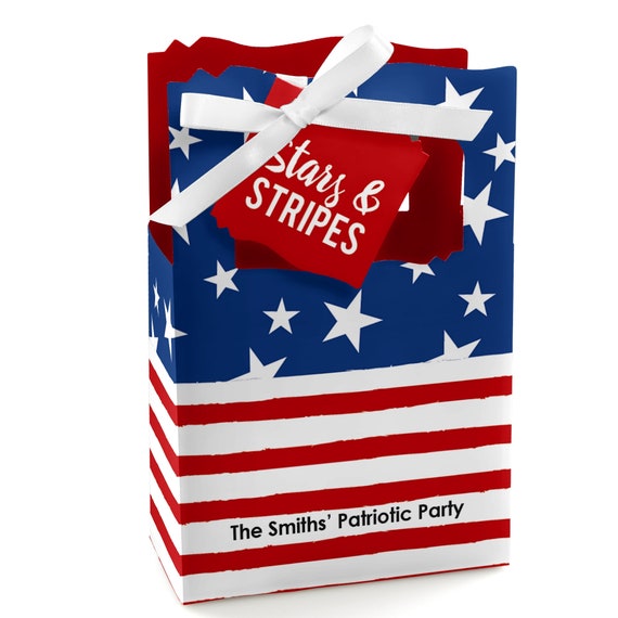 Stars Stripes Treat Boxes Patriotic Party Table