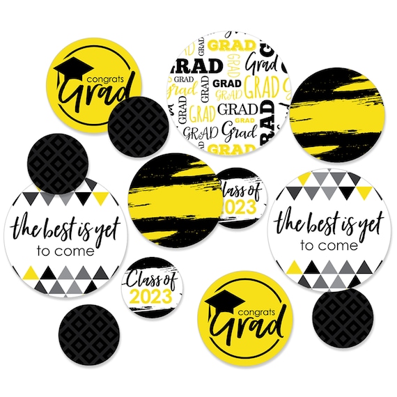 Yellow Grad - Best is Yet to Come - 2023 Graduation Party Giant Circle Confetti - Yellow Grad Party Decorations - Large Confetti 27 Count Il_570xn