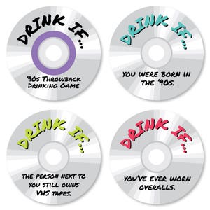 90's Throwback Drink If 1990s Party Game Nineties Party Adult Drinking Game I Love the 90s Theme Game Hip Hop Party Set of 24 image 1