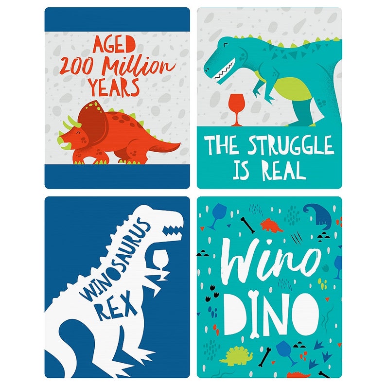 Roar Dinosaur Wine Bottle Labels Dino Mite Trex Wine Gifts Etsy